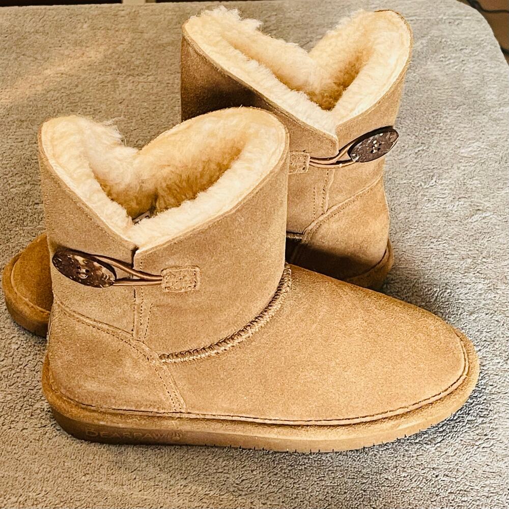 Bearpaw Rosie Boot NEW Sz 1‎ Hickory Suede Wool blend lining Cozy Warm
